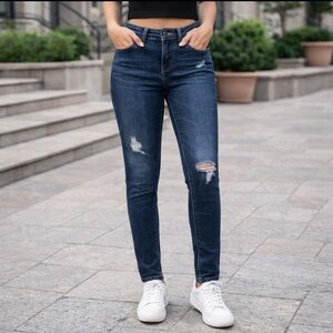 Vigoss Jagger Skinny Jeans Womens Size 29 x 28 Dark Wash Distressed Denim